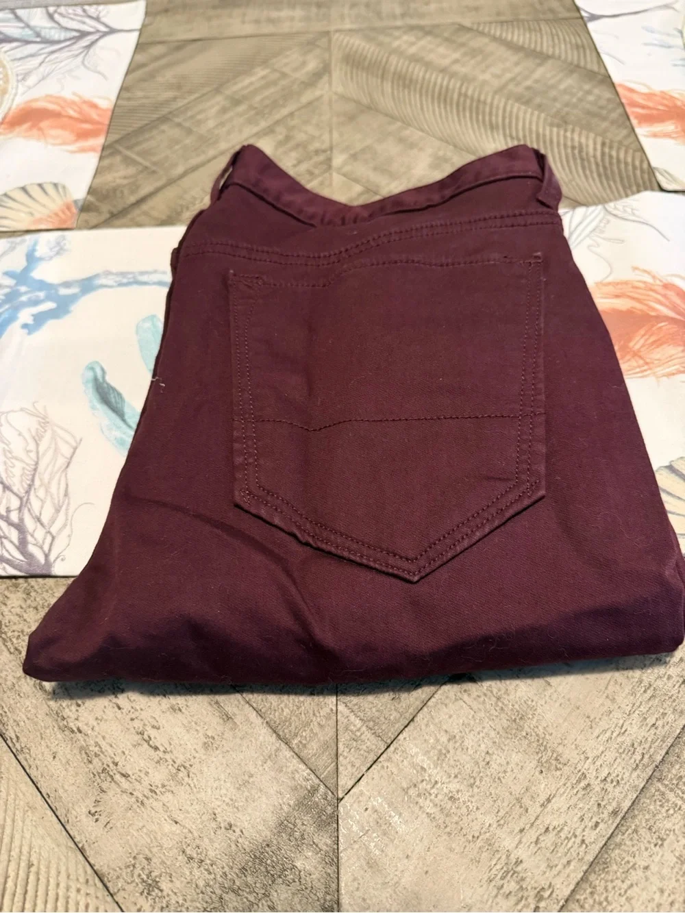 Banana Republic Traveler Maroon Straight-Leg Pants